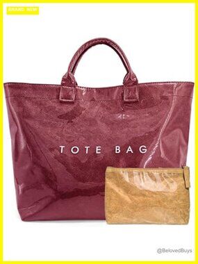 Large PVC Tote Bag Kraft Paper Print Hobo Handbag Work Beach Shopping Travel
